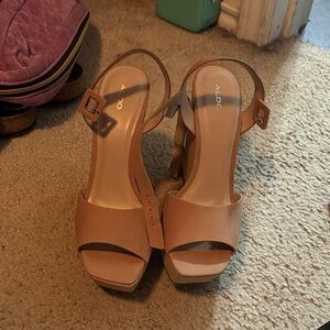 ALDO Women's Beige Heeled Sandals